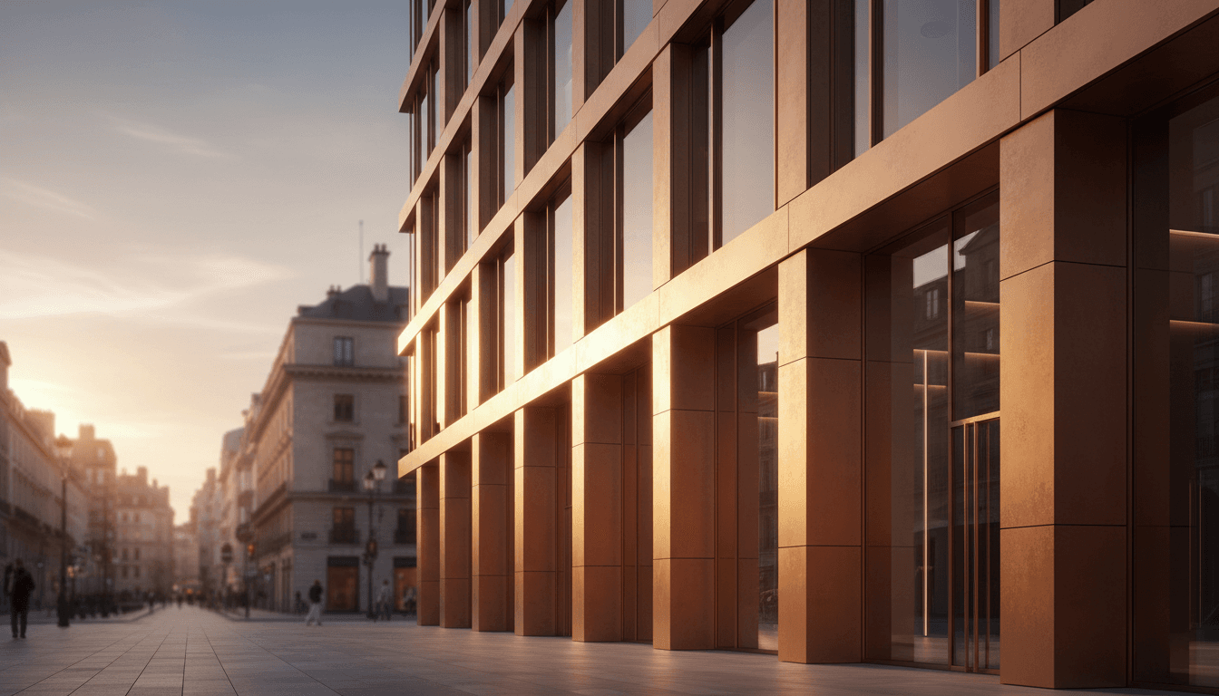 Modern commercial real estate property in European market